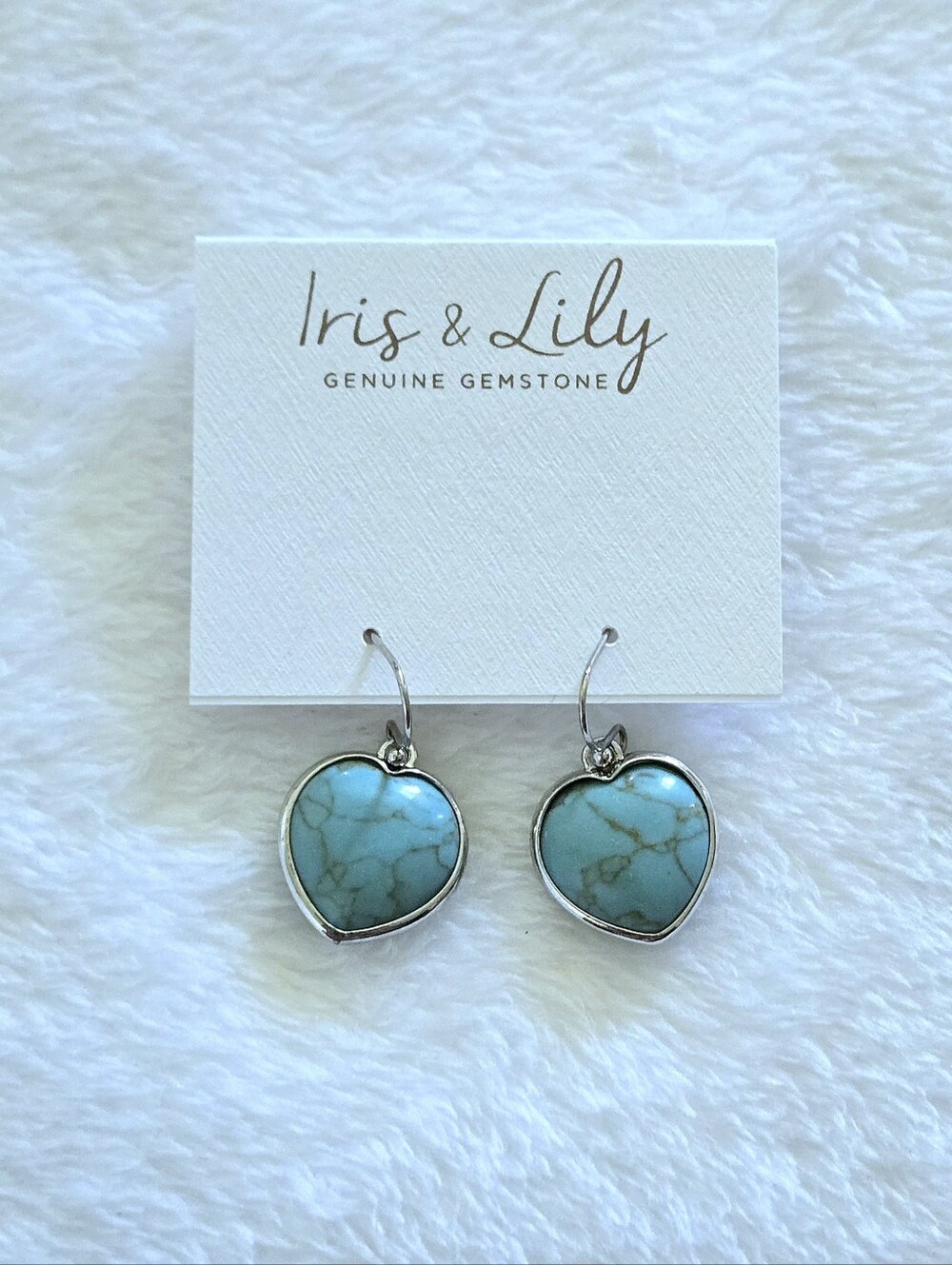 Iris & Lily Turquoise Heart🩵 with Copper Veins Drop⬇️ Earrings - Picture 1 of 13